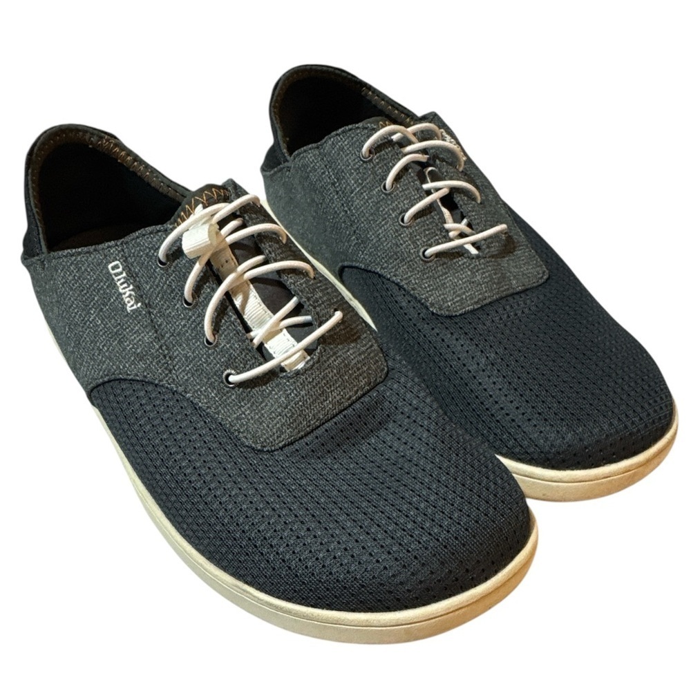 OluKai Men's Black and Gray Sneakers us M9